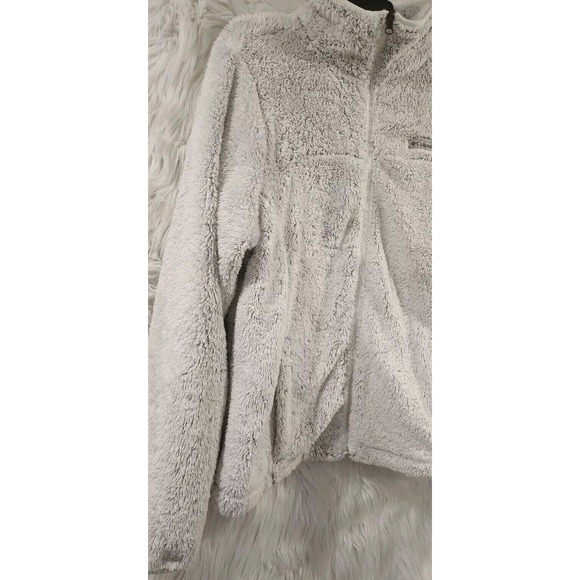 Columbia Women's Cloudy Day Full Zip Fleece Jacket Size Large White/Grey - Picture 2 of 7